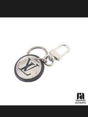 Louis Vuitton Silver and Black Round Charm W/COA